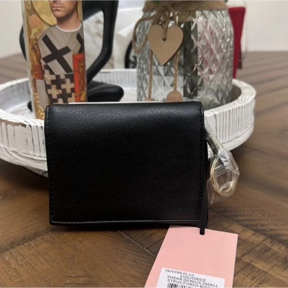Juicy Couture Structured Bi-Fold Wallet, Black, White, Gold